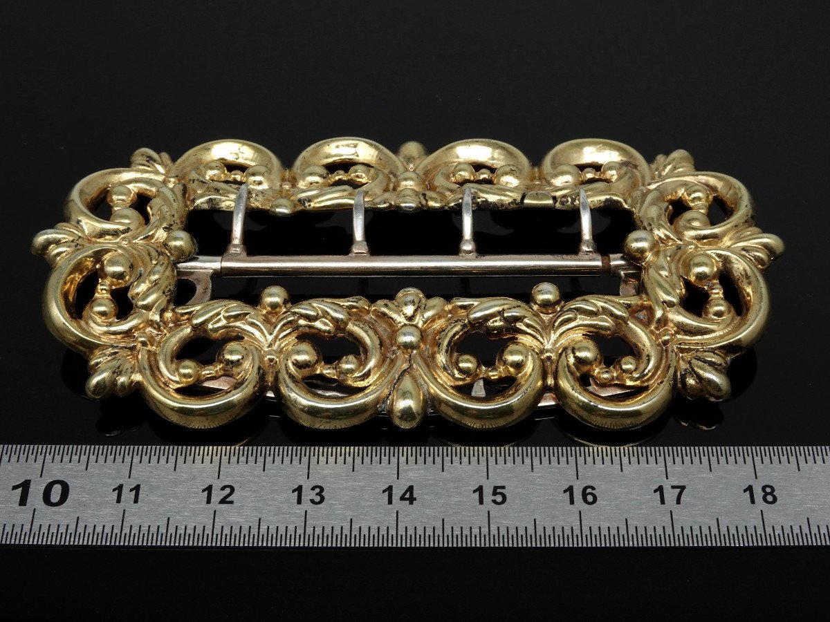 Belt Buckle In Vermeil From The Mid 19th Century-photo-5
