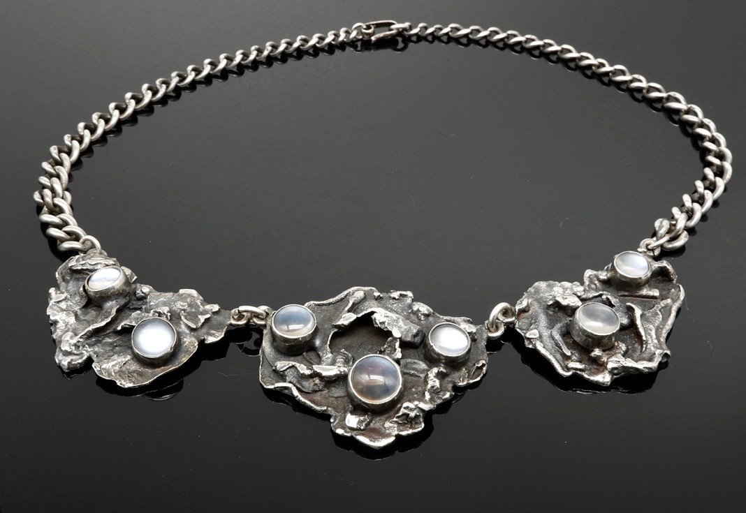 Opalite locket necklace Moonstone medallion Bronze locket in vintage style  - Shop Inaksh Necklaces - Pinkoi