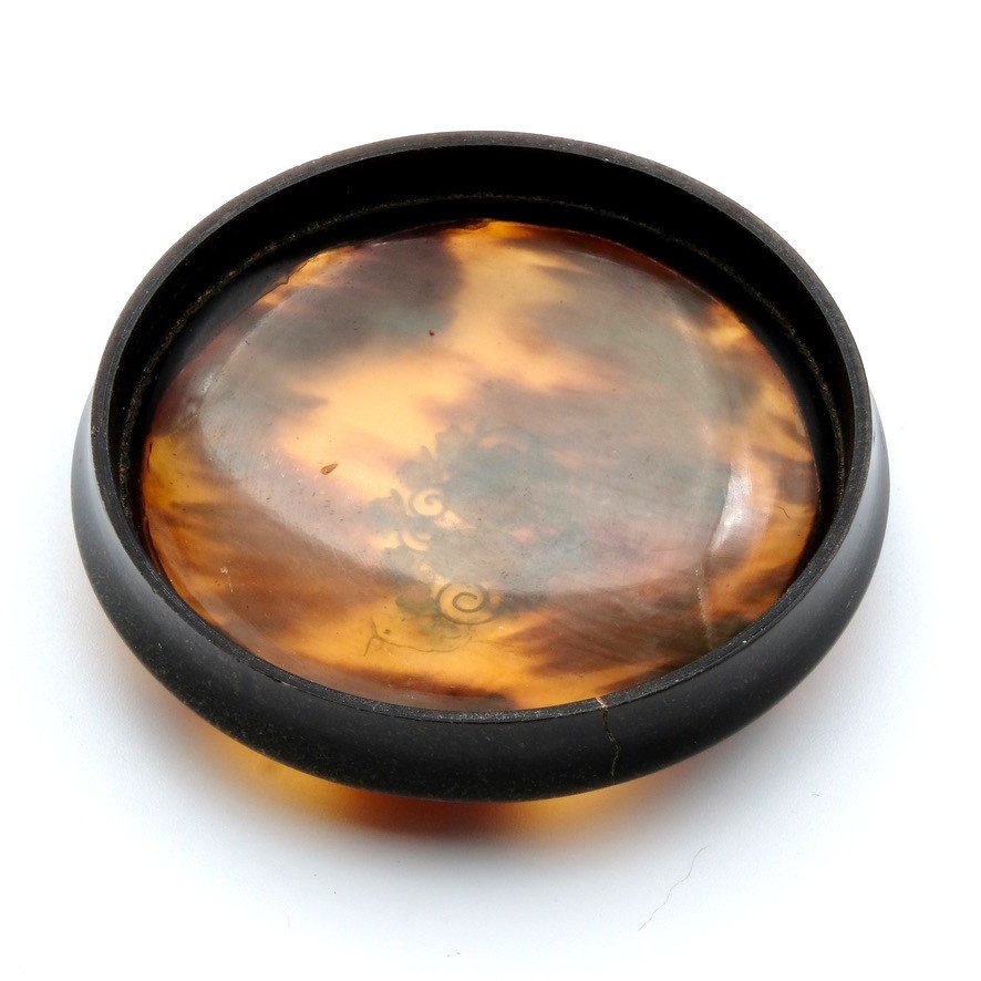 Tortoiseshell Candy Box Inlaid With Gold And Silver Mid 19th Century-photo-3