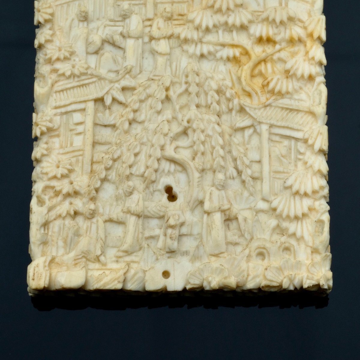 Carved Card Case, Chinese Canton 19th Century-photo-6