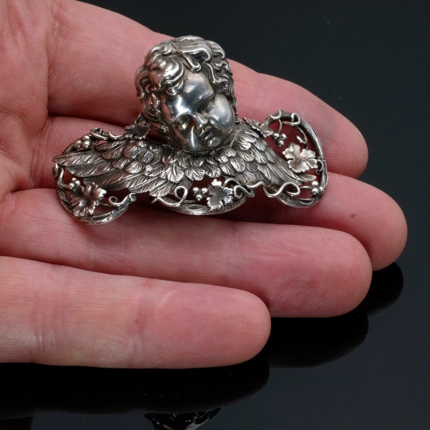 19th Century Angelot Brooch In The Taste Of Froment Meurice-photo-2