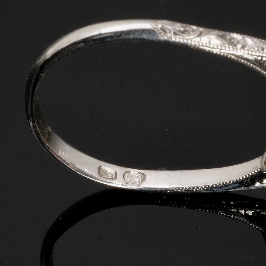 Bague Art Déco Perle et Platine  Mikimoto-photo-3