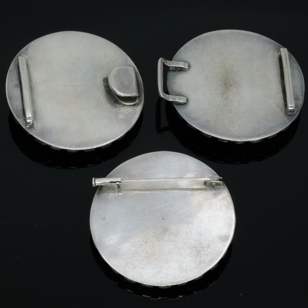 Parure 1920 Dragons Boucle De Ceinture Et Broche Argent Et émail-photo-2