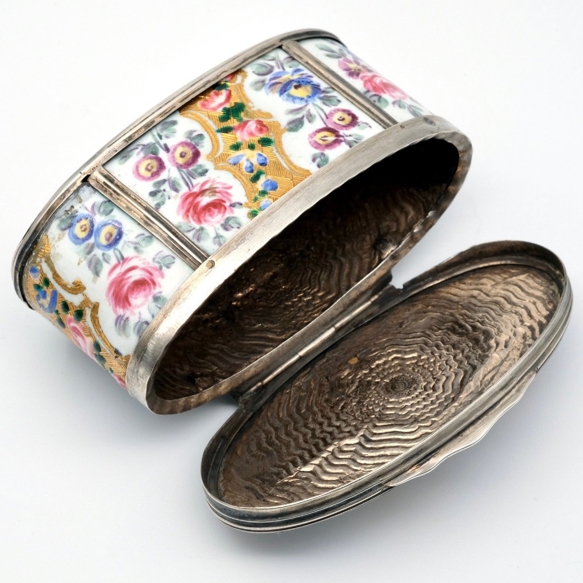 18th Century Silver Frame Box With Enamel Cage-photo-4