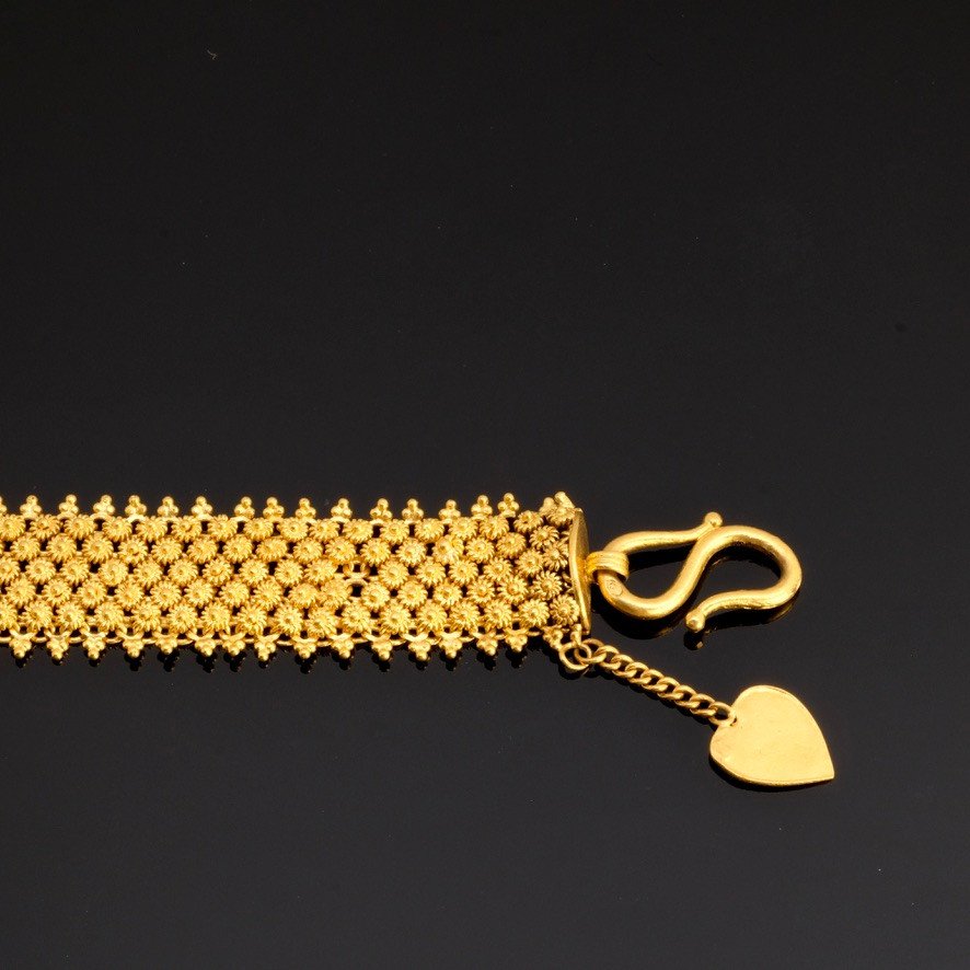 Bracelet Souple Or 22 Carats & charms Coeurs-photo-3