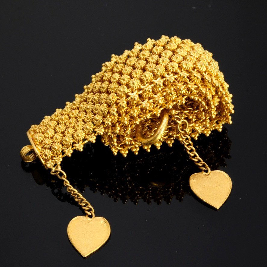 Bracelet Souple Or 22 Carats & charms Coeurs-photo-1