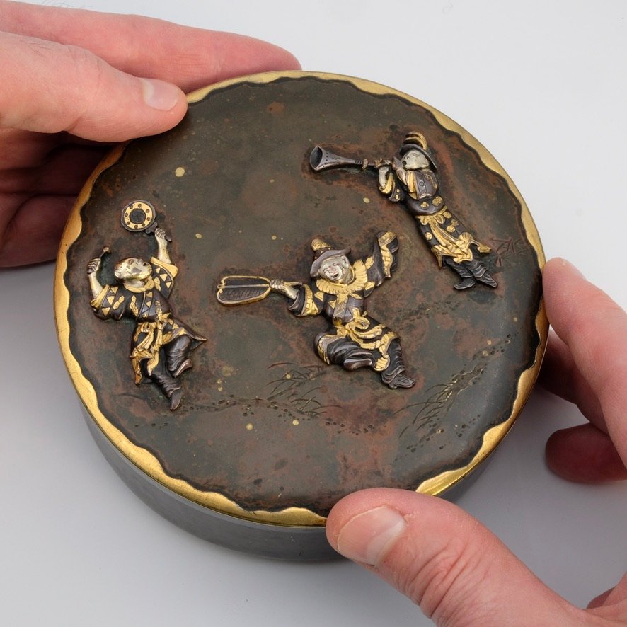 Bronze Box And Shibuichi Japan Meiji Period 19th Century-photo-7