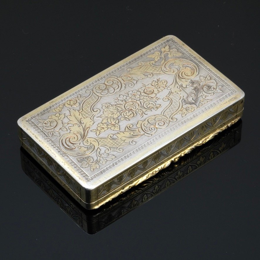 Boite Vermeil, Peinture Sur Nacre, Scène De Chasse Vers 1840-photo-4