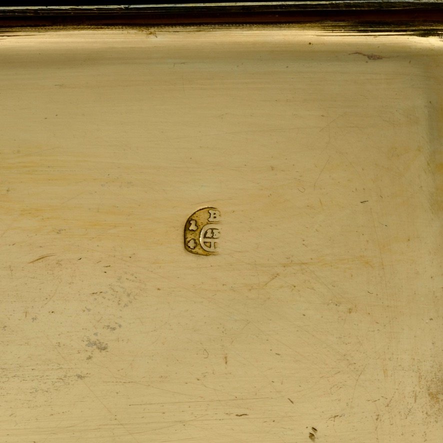 Boite Vermeil, Peinture Sur Nacre, Scène De Chasse Vers 1840-photo-5