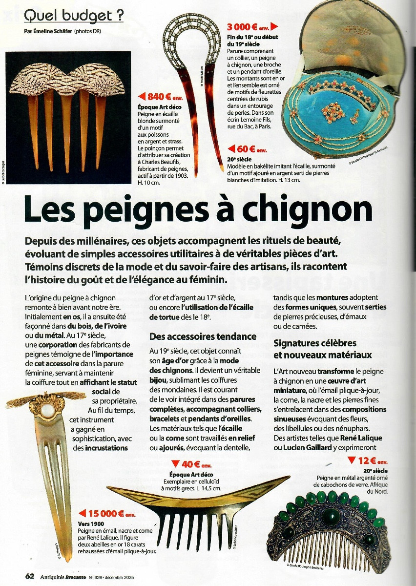 Art Deco Silver And Rhinestone Comb, Fish-photo-7