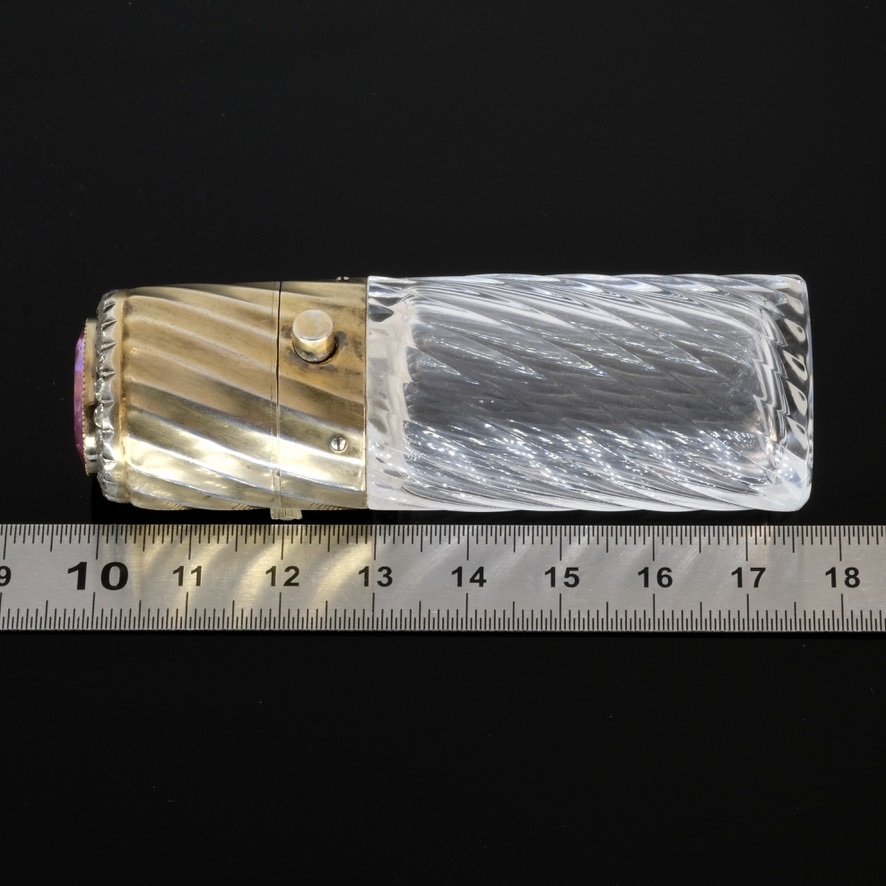 Early 20th Century Vermeil Crystal Salt Bottle-photo-8