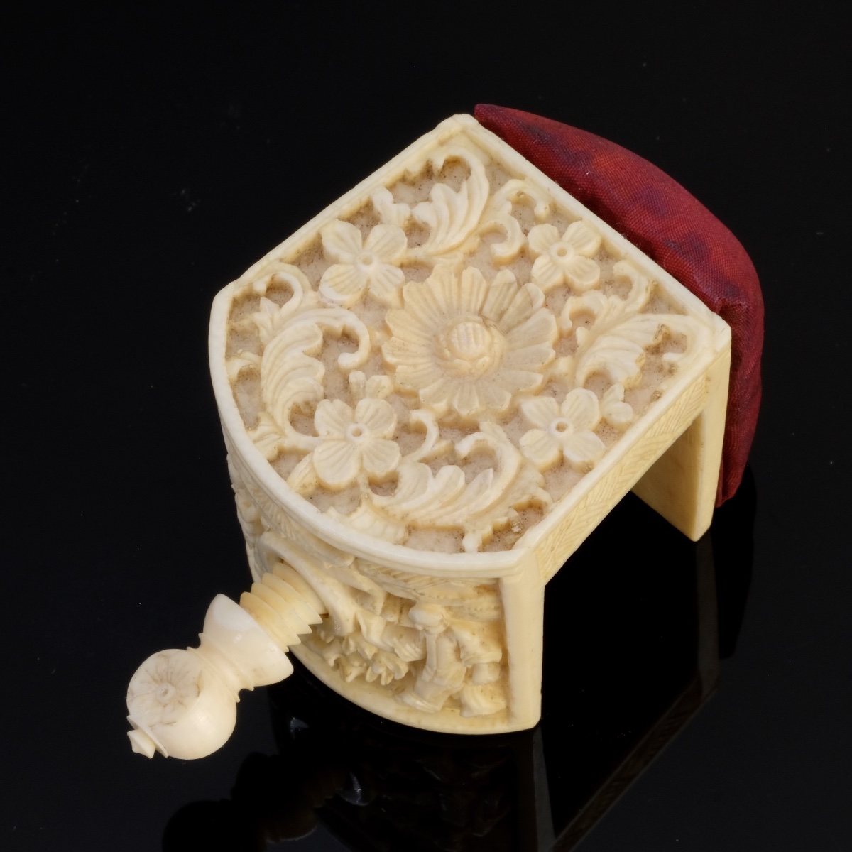 Carved Screw-on Needle Holder, Canton, Napoleon III-photo-3