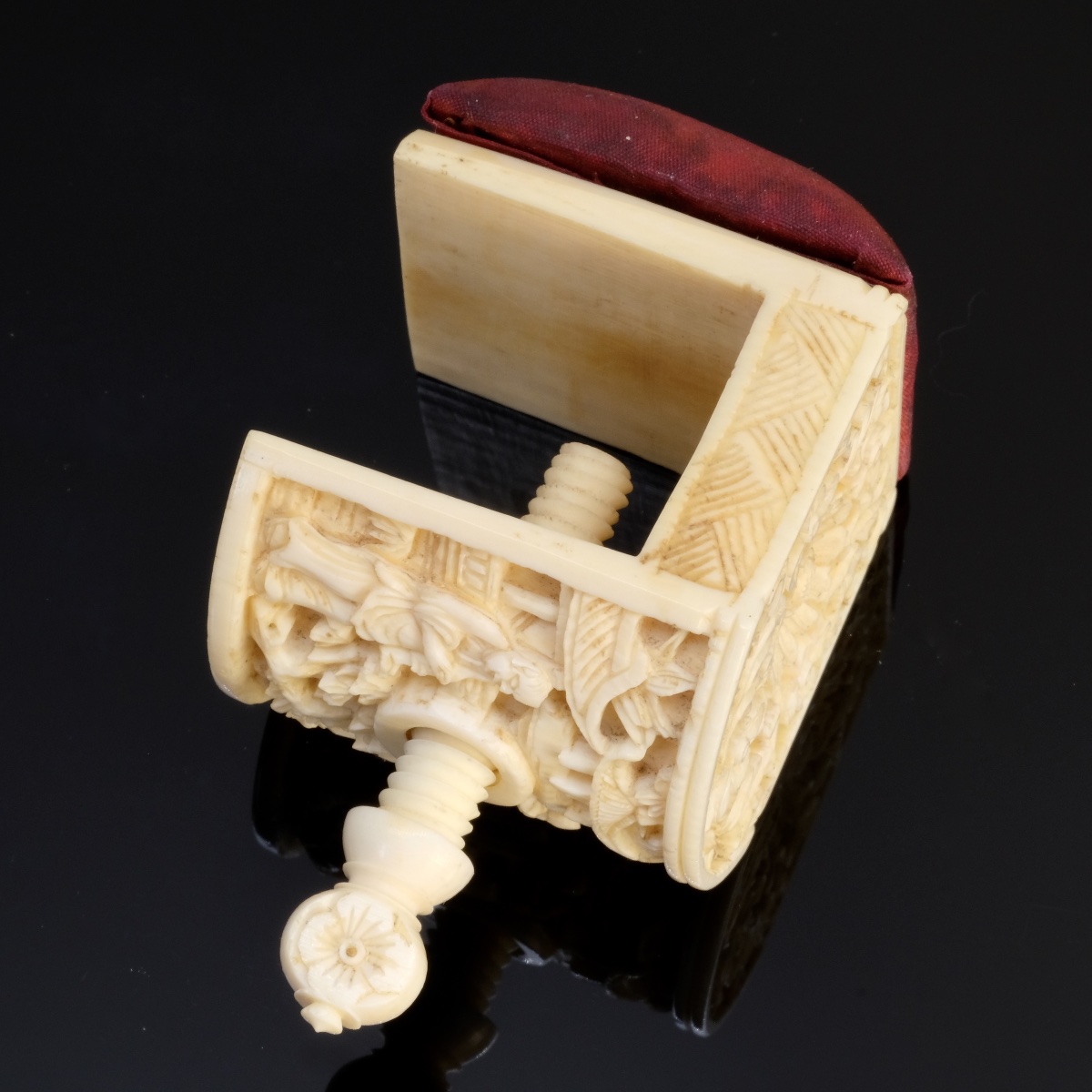 Carved Screw-on Needle Holder, Canton, Napoleon III-photo-6