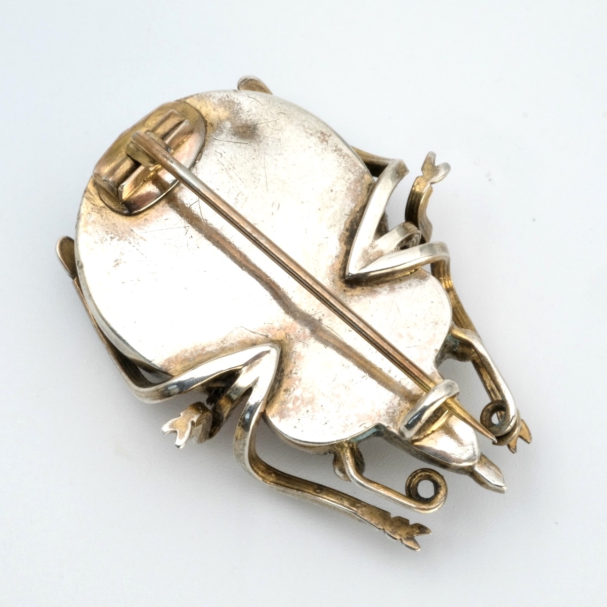 19th Century Georgian Silver And Colored Cabochon Insect Brooch-photo-3