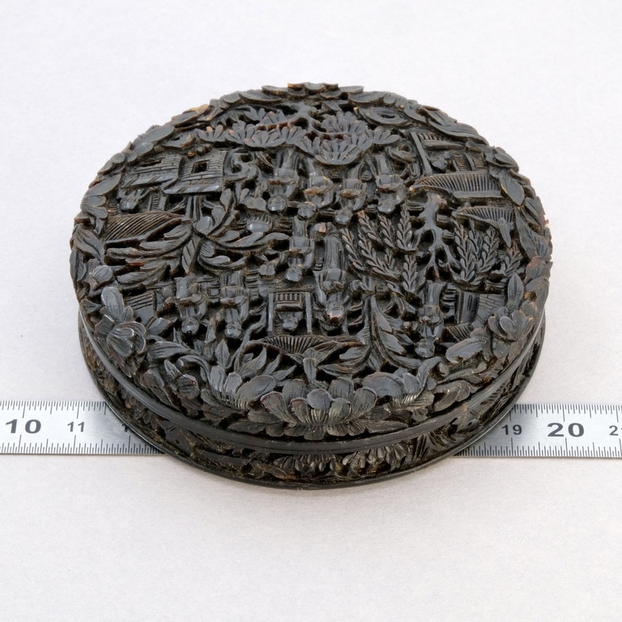 Canton Carved Tortoiseshell Box, Qing Period 19th Century-photo-8