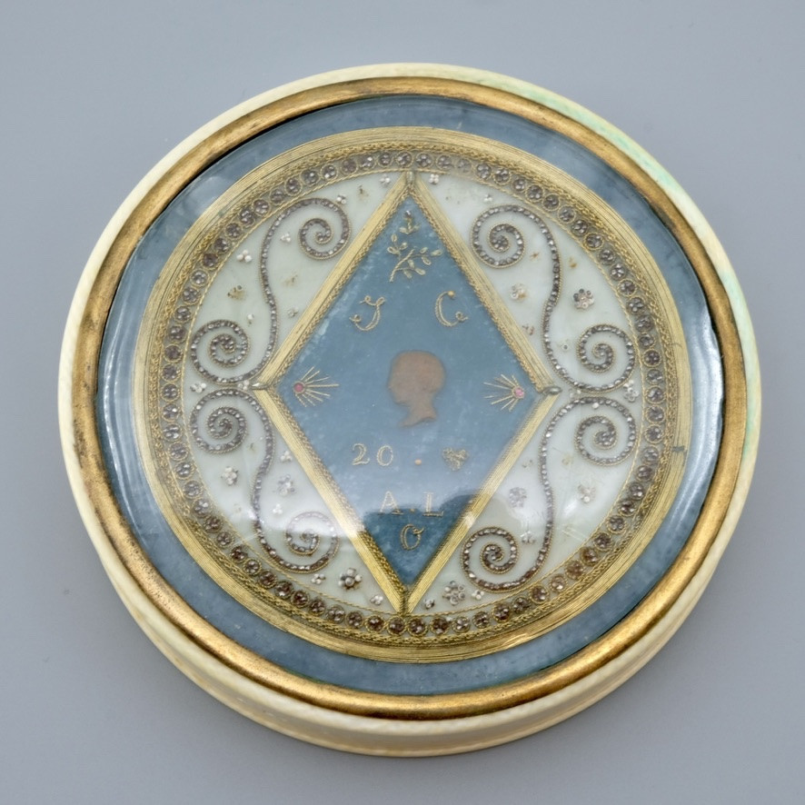 Bonapartist Box With Wax Profile Of Napoleon 2, Duke Of The Reichstag, Restoration Period-photo-3
