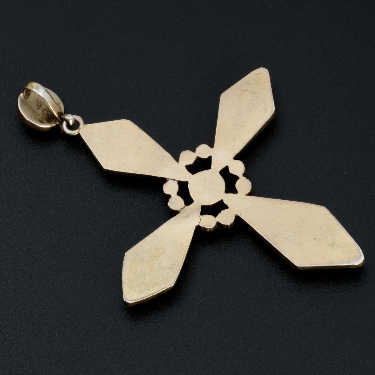 Pendentif 19ème siècle croix en vermeil et émaux Bressans-photo-1