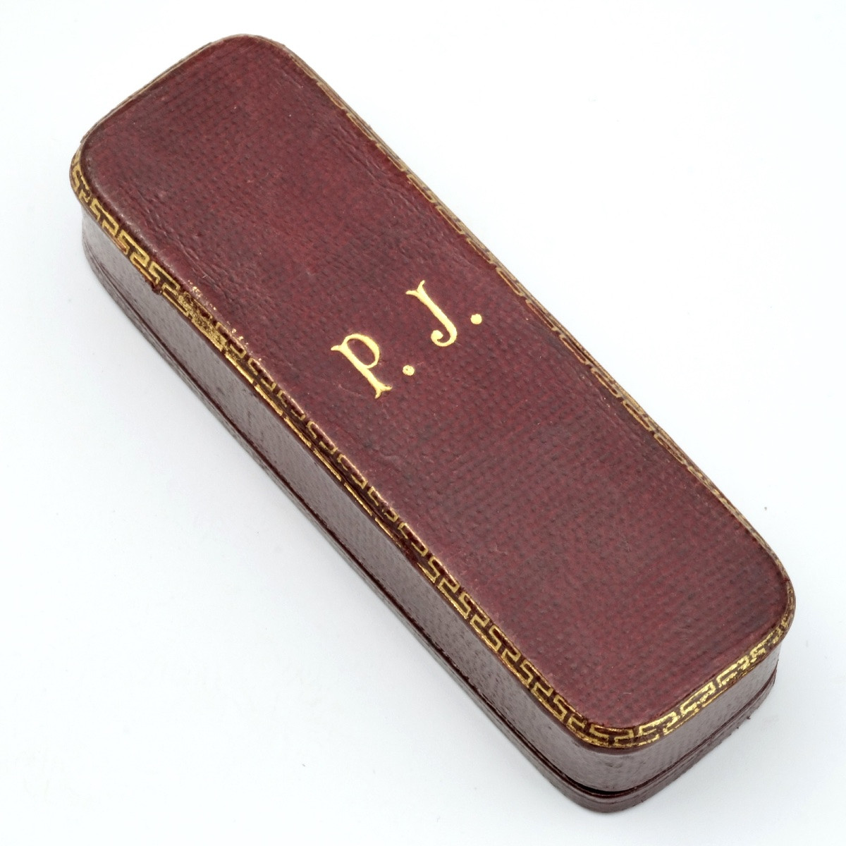 Gold And Dendritic Agate Tie Pin In Monogrammed Case, 19th Century-photo-6