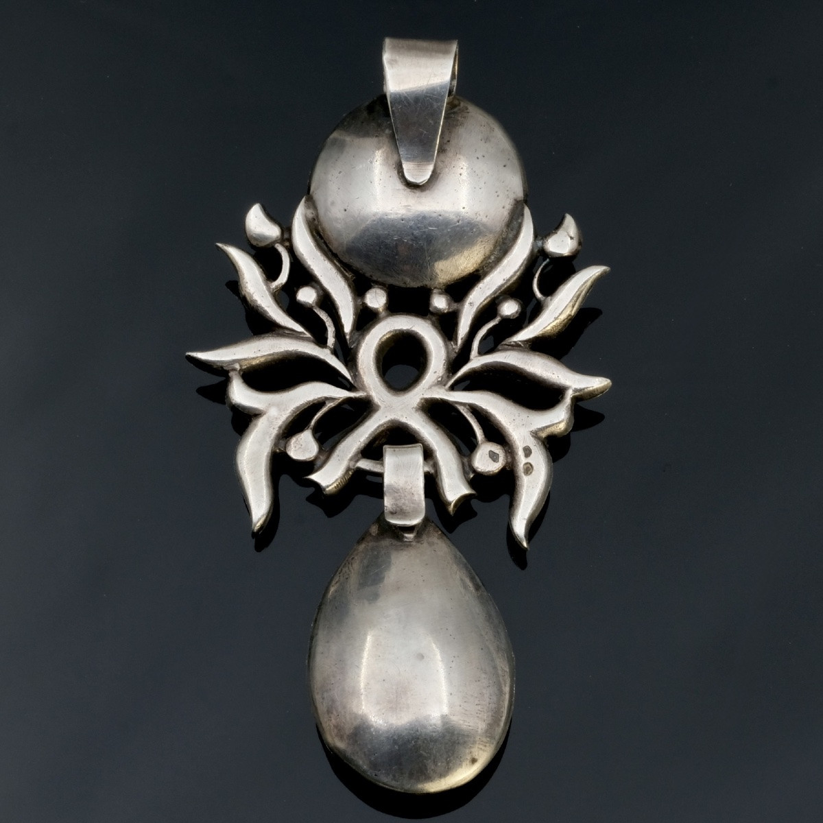 Silver Girandole Pendant With Sparkling Crystals, 19th Century-photo-4