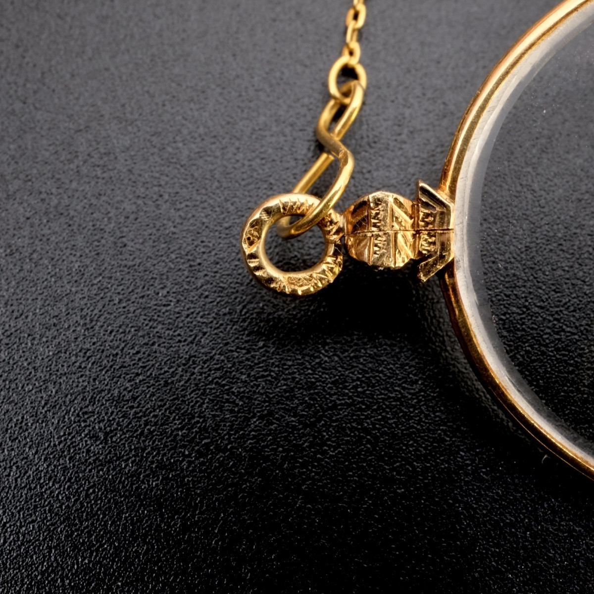 Pince-nez &agrave; ressort en or avec cha&icirc;ne d'oreille en &eacute;crin, 1920-photo-4