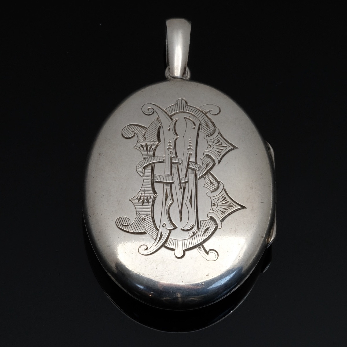 Victorian Silver Monogrammed Medallion, 19th Century, Period Photographs-photo-4