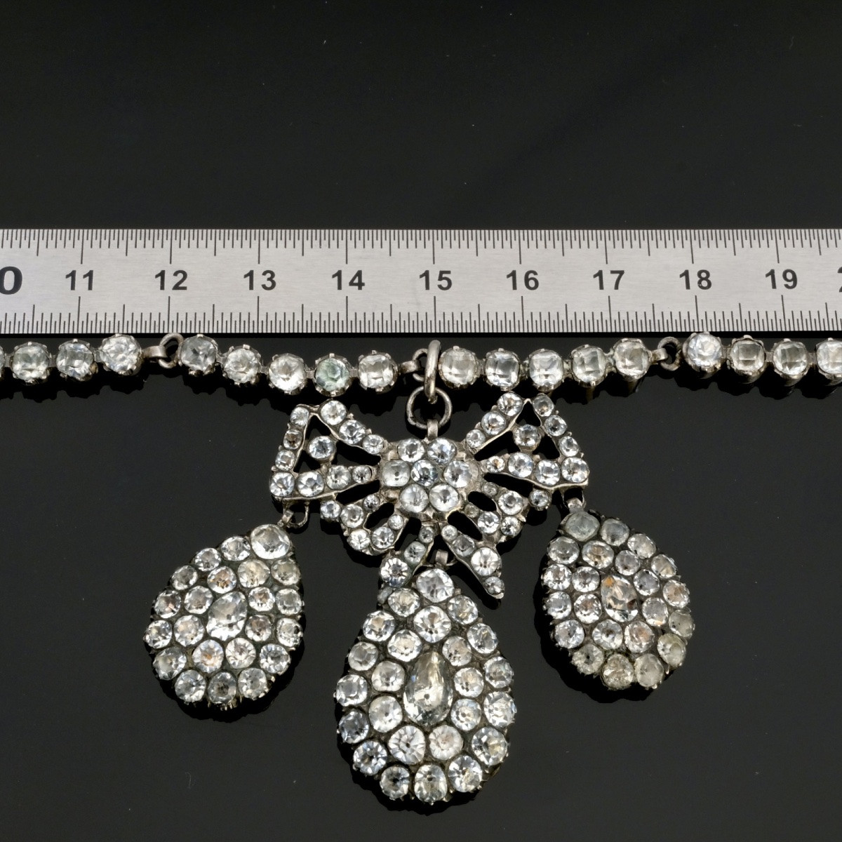 Collier argent girandole pierres du Rhin 18&egrave;me si&egrave;cle-photo-3