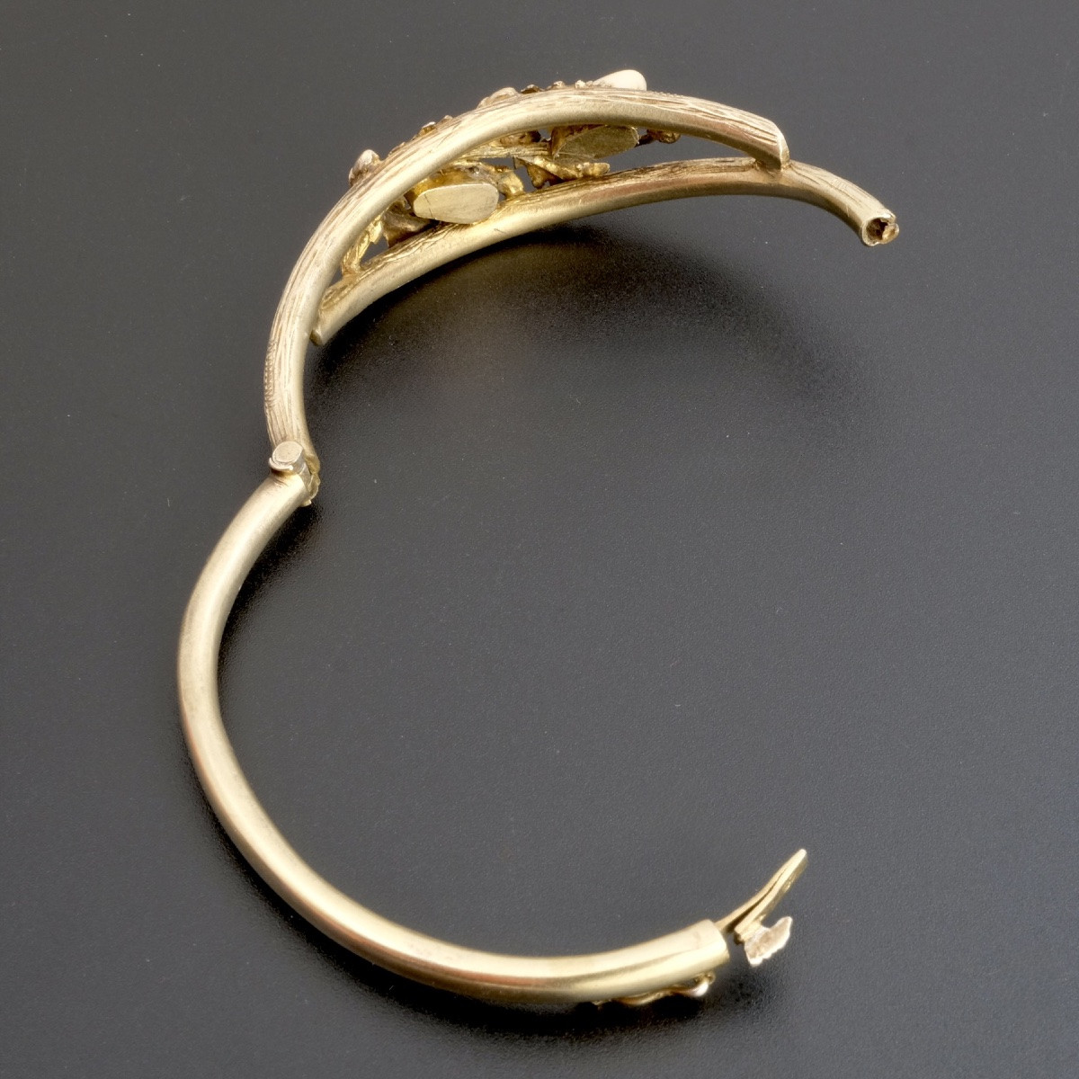 Bracelet Vermeil jonc ouvrant « Grandel » début 20ème, signé-photo-2