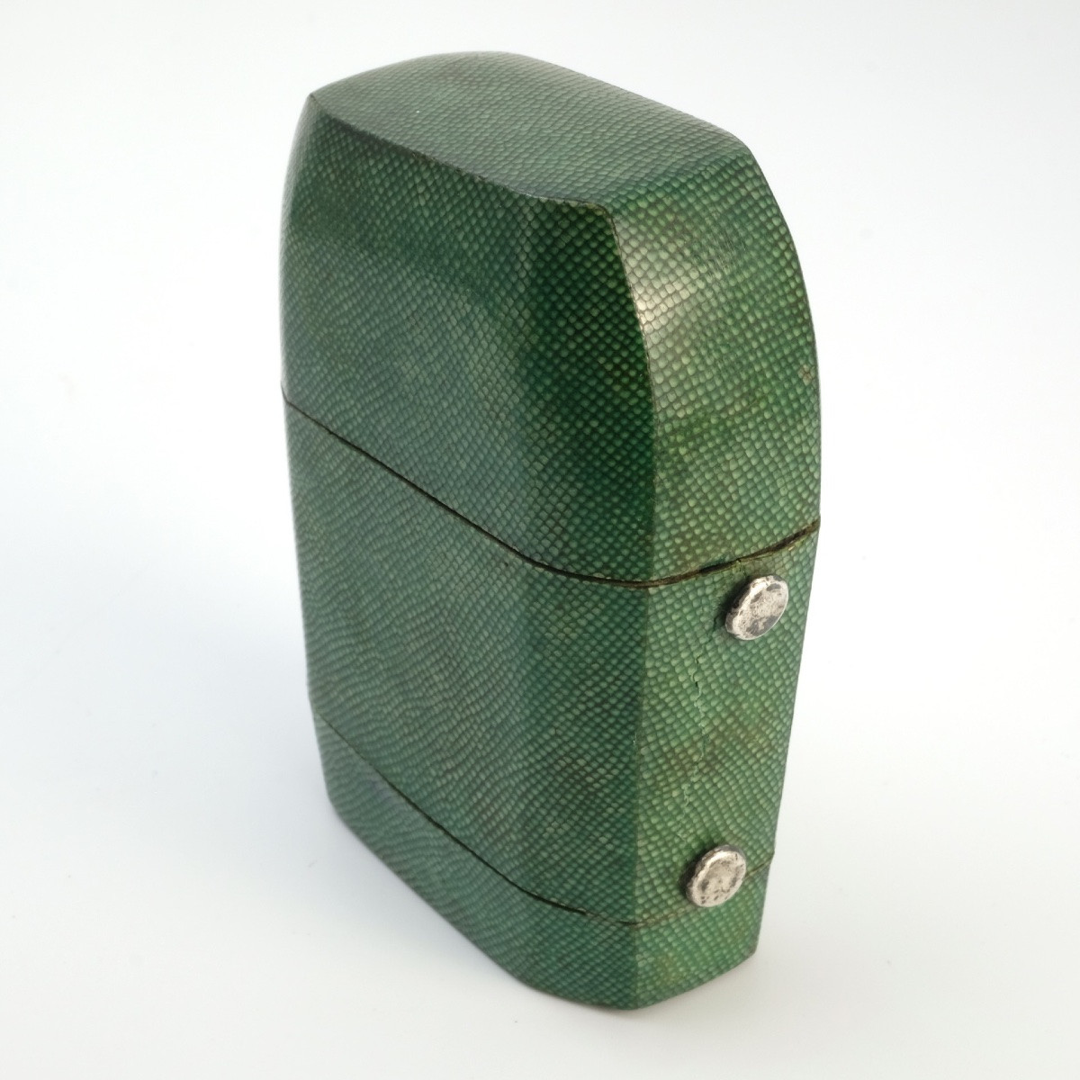 Nécessaire galuchat double flacons avec boite à mouches 18ème siècle-photo-3