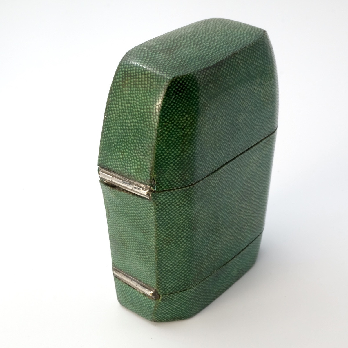 N&eacute;cessaire galuchat double flacons avec boite &agrave; mouches 18&egrave;me si&egrave;cle-photo-5