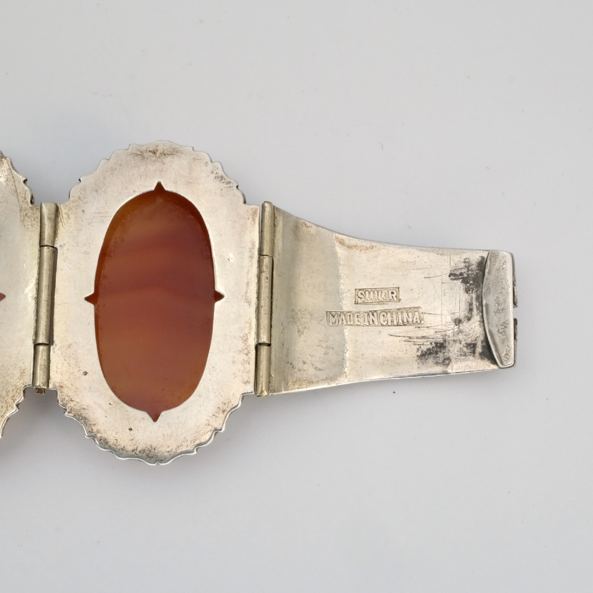 Bracelet argent repoussé et cornalines, années 30-photo-6