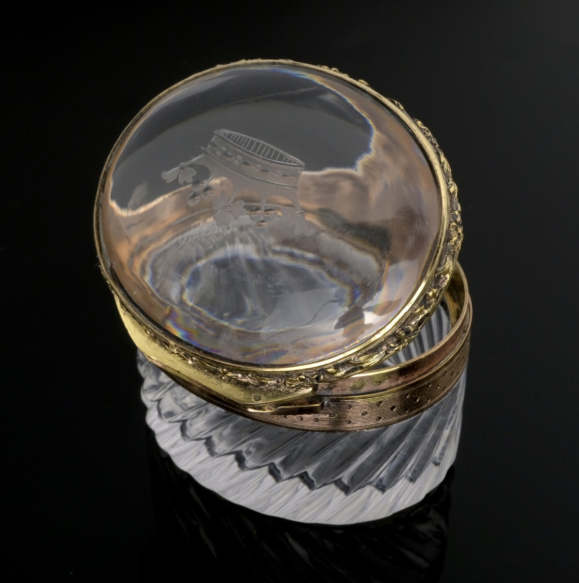 Boite Cristal et Vermeil Couronne Ducale Napoléon III-photo-4