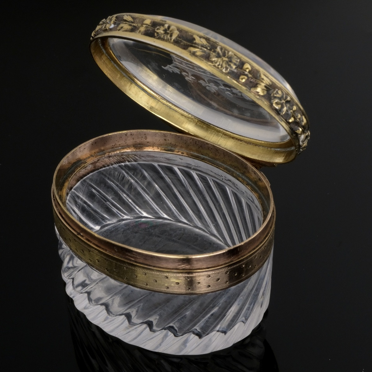 Boite Cristal et Vermeil Couronne Ducale Napoléon III-photo-2