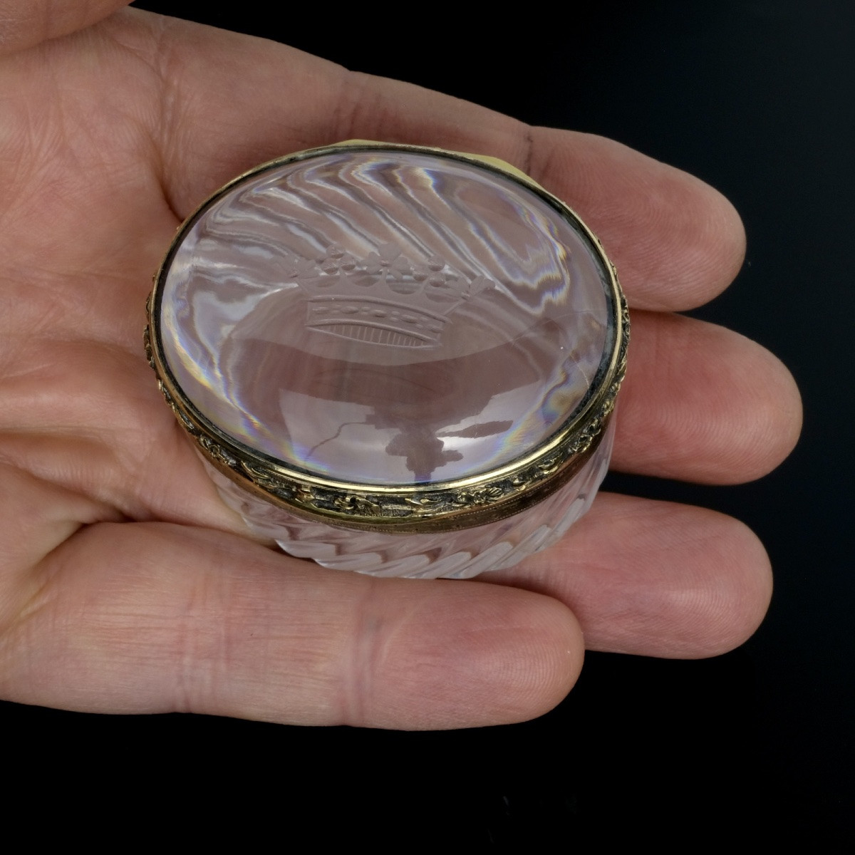 Boite Cristal et Vermeil Couronne Ducale Napoléon III-photo-7