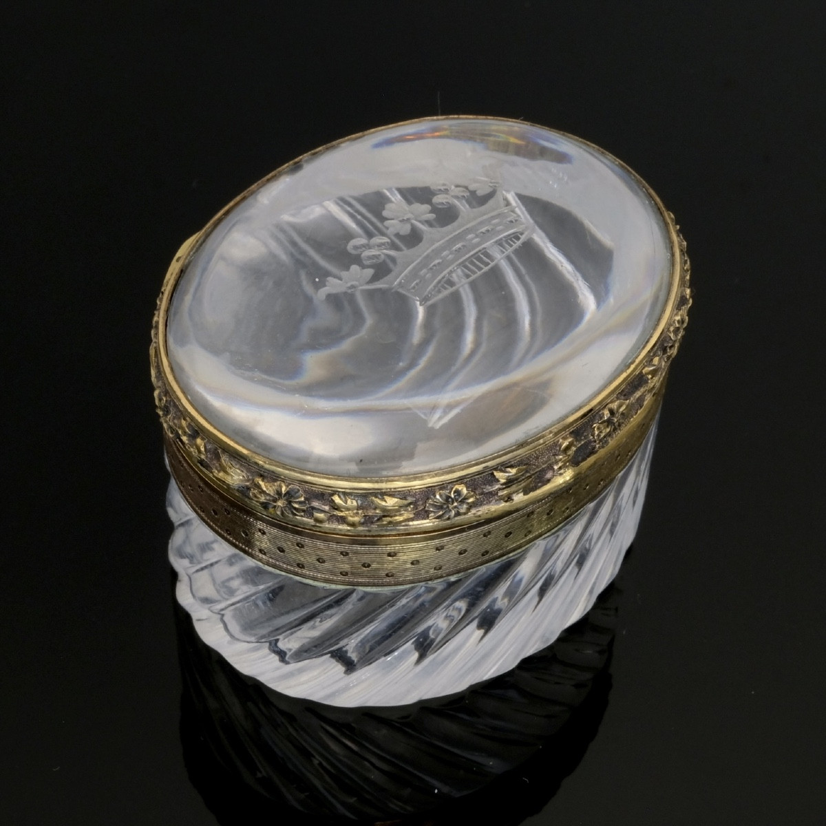 Boite Cristal et Vermeil Couronne Ducale Napoléon III