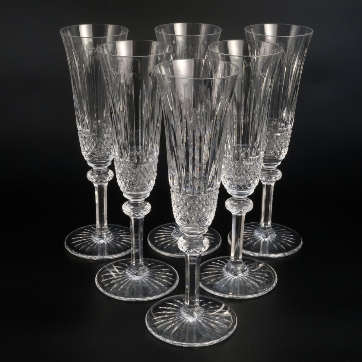6 flûtes à champagne en cristal Tommy Saint Louis-photo-2
