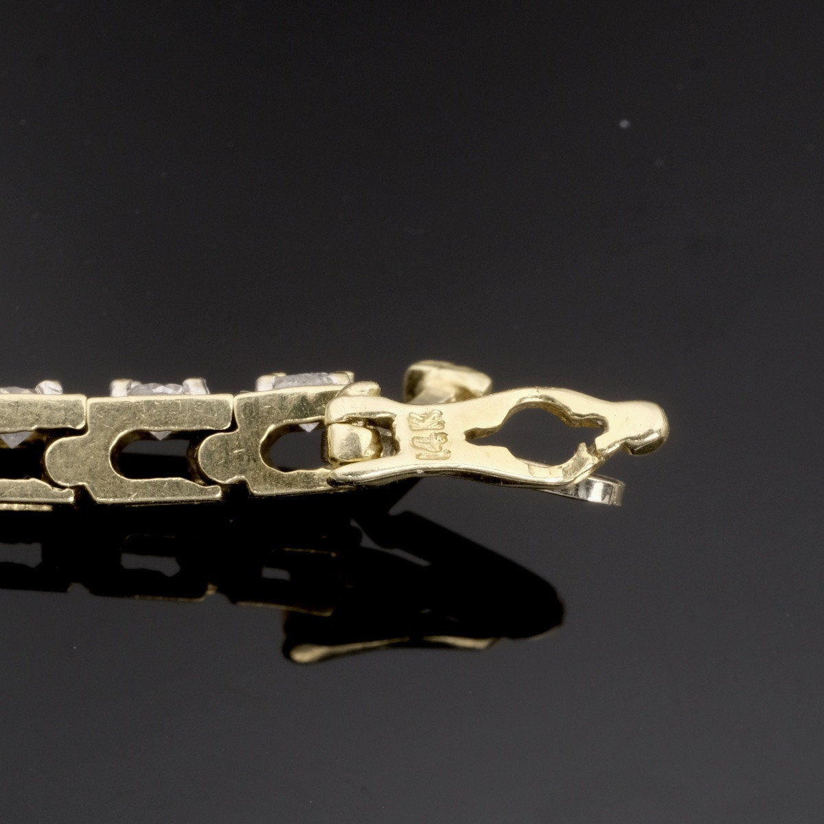 Bracelet "tennis" ligne de diamants sur or-photo-2