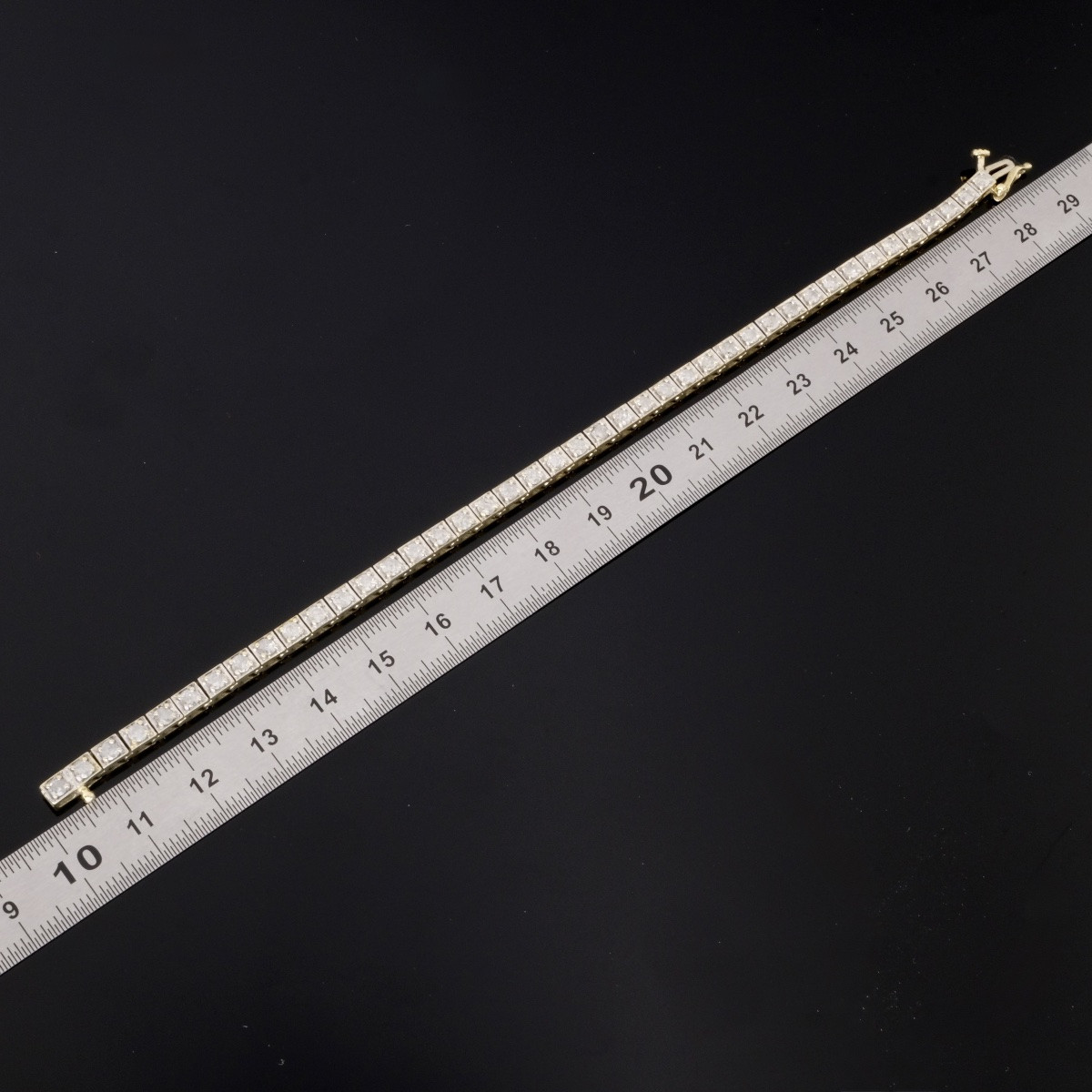 Bracelet "tennis" ligne de diamants sur or-photo-4