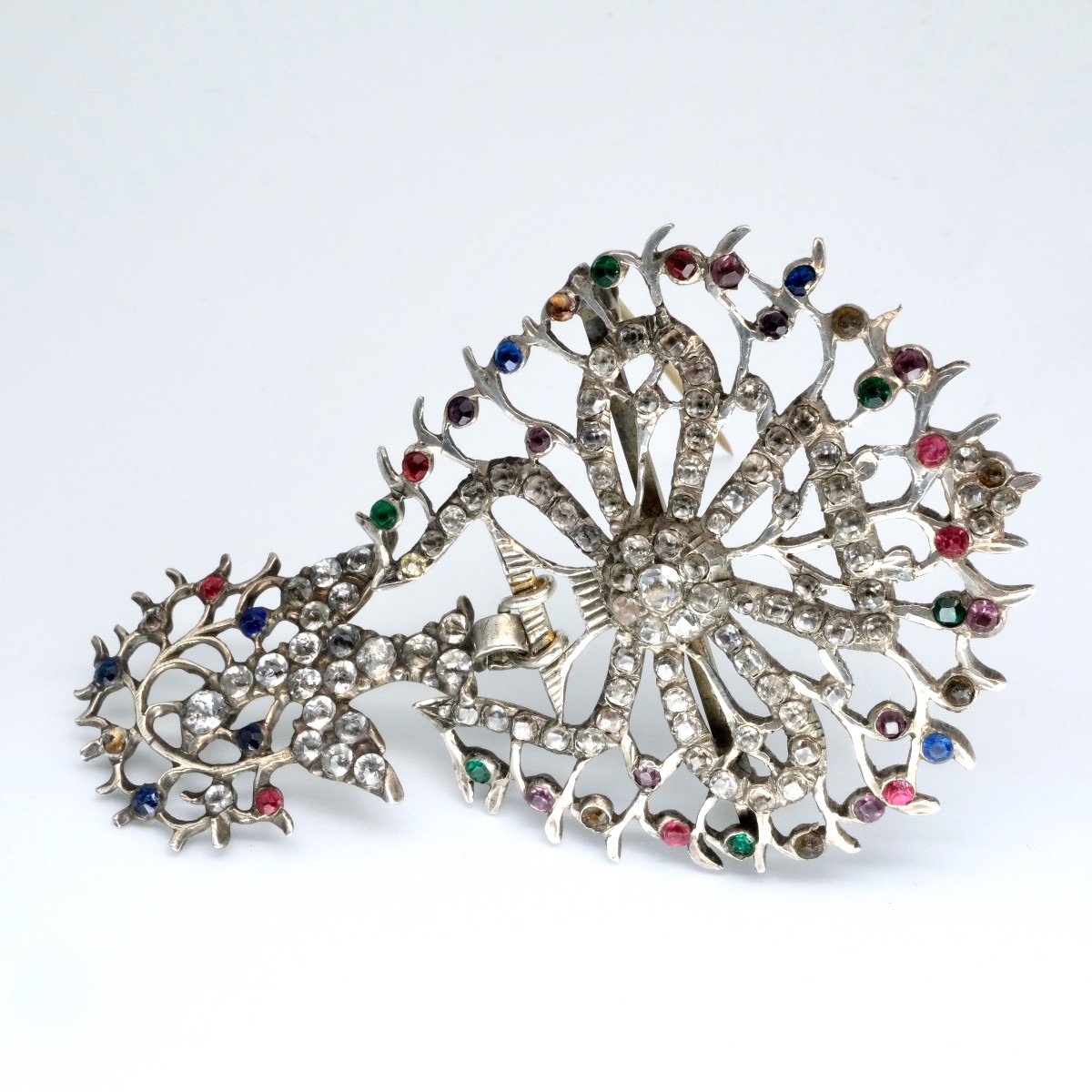 Saint Spirit Brooch, Norman, Rhine Stone And Silver, 19th Century-photo-2