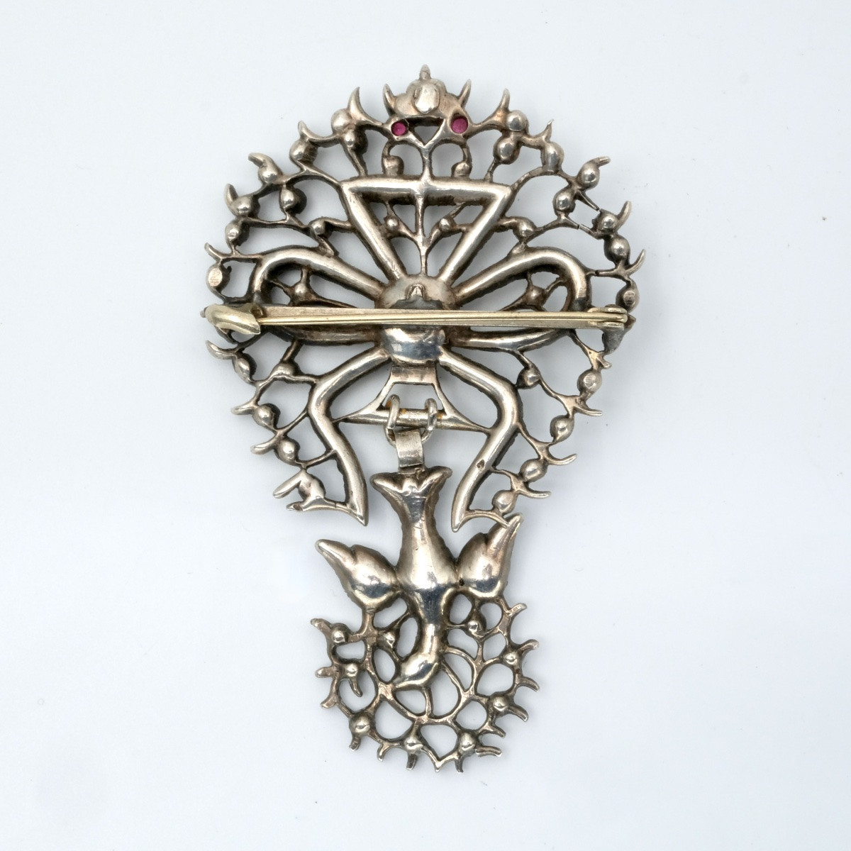 Saint Spirit Brooch, Norman, Rhine Stone And Silver, 19th Century-photo-2