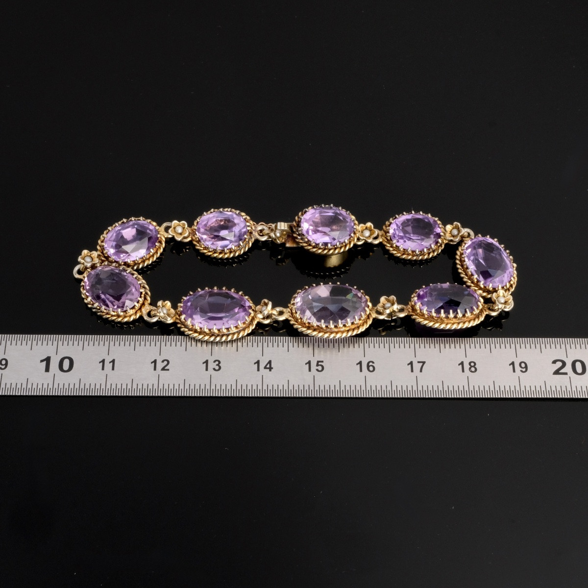 Bracelet vermeil perles et améthystes fin 19ème-photo-5