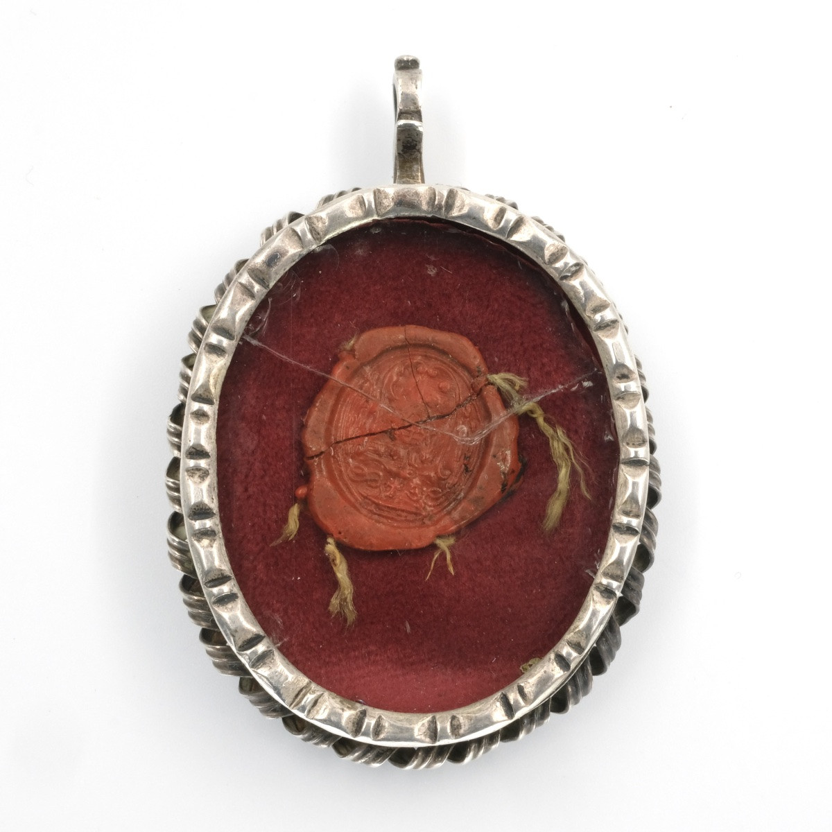 Vatican Reliquary Medallion, Silver Paper Filigree, 18th Century-photo-2