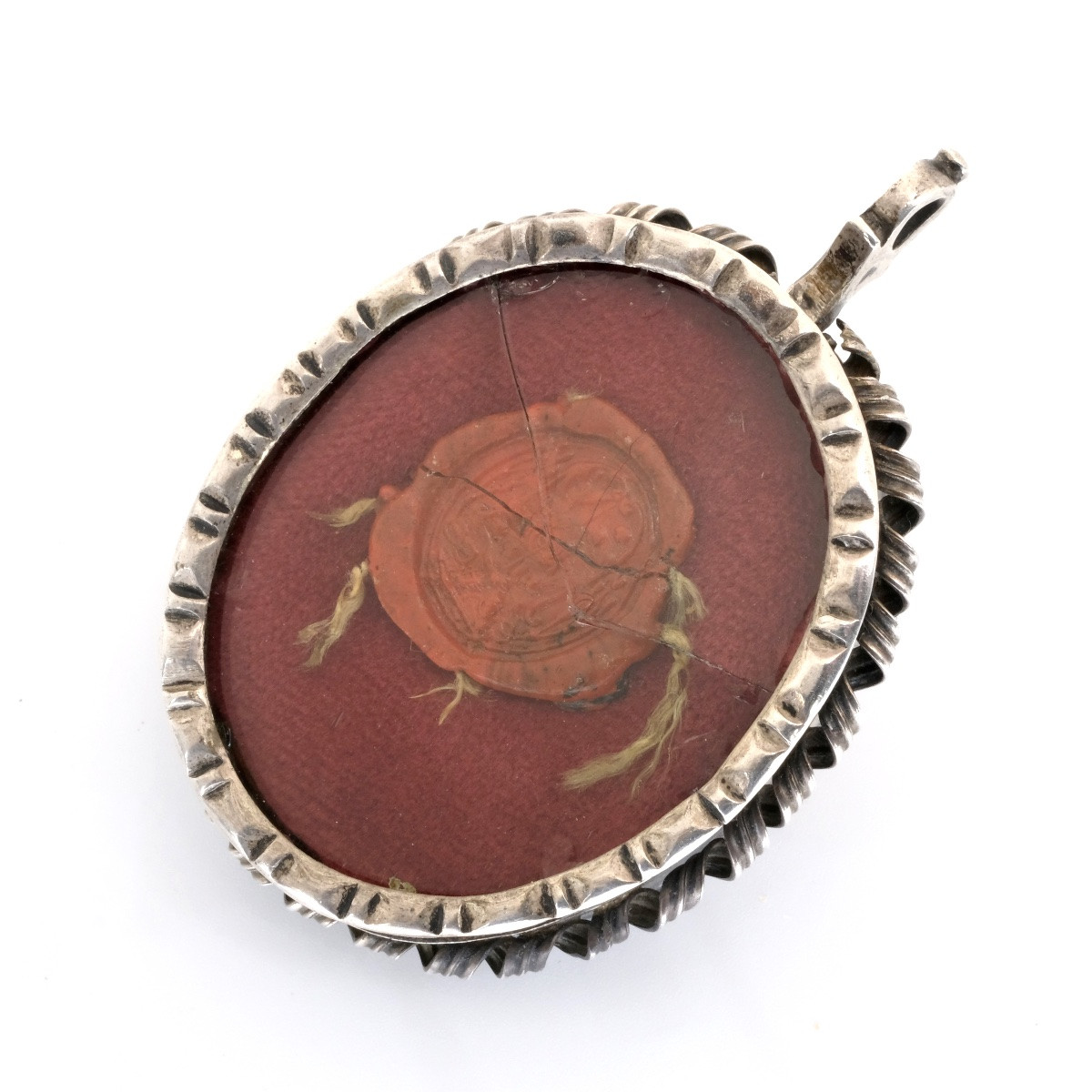 Vatican Reliquary Medallion, Silver Paper Filigree, 18th Century-photo-1