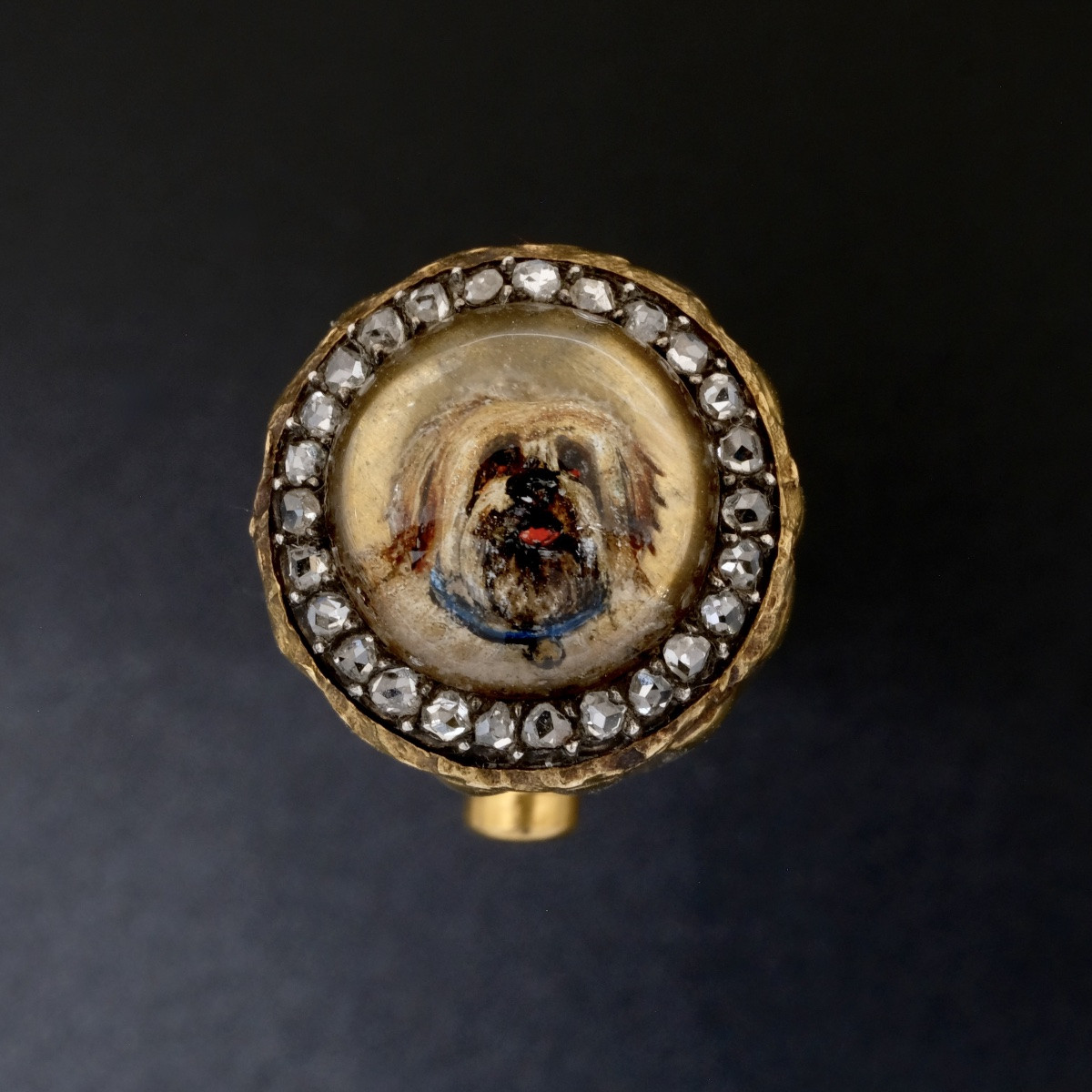 Essex Crystal Smelling Salts Bottle With Gold And Diamonds, 19th Century-photo-3