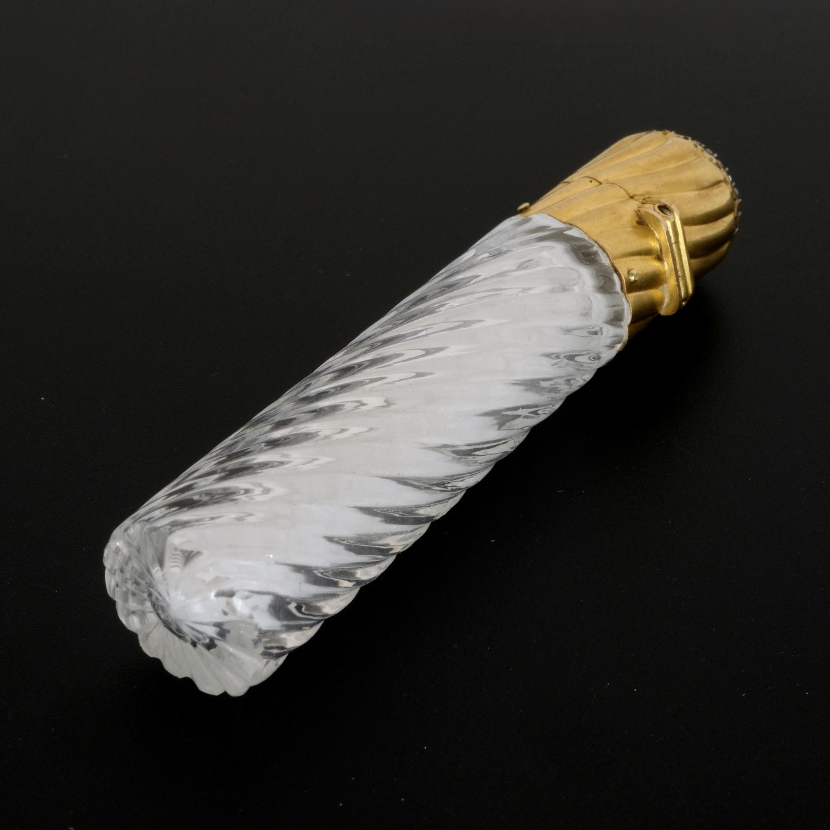 Essex Crystal Smelling Salts Bottle With Gold And Diamonds, 19th Century-photo-2
