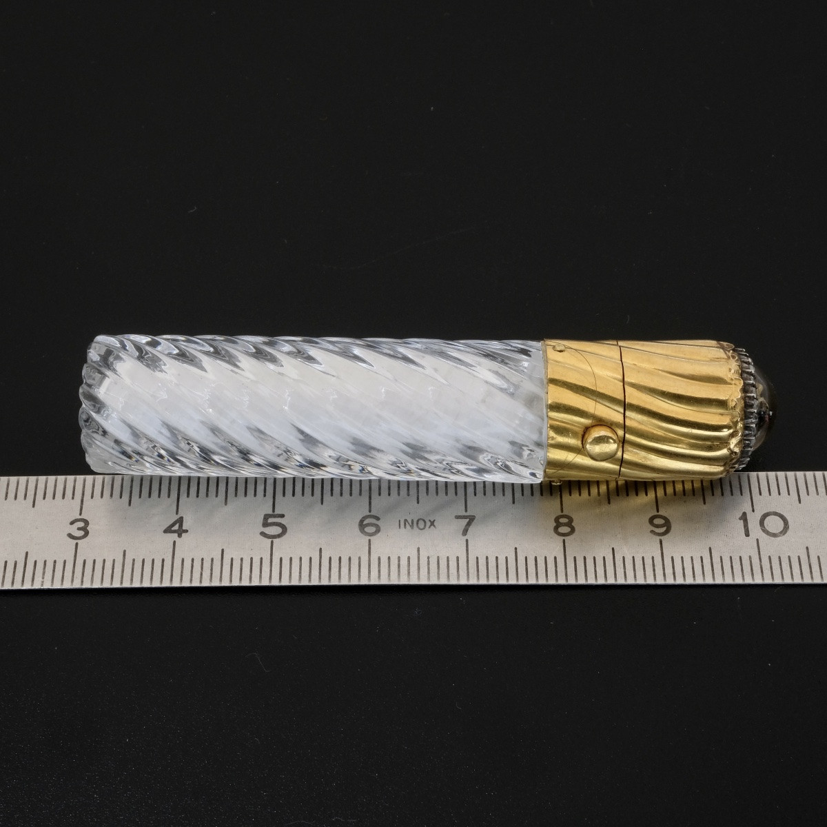 Essex Crystal Smelling Salts Bottle With Gold And Diamonds, 19th Century-photo-6