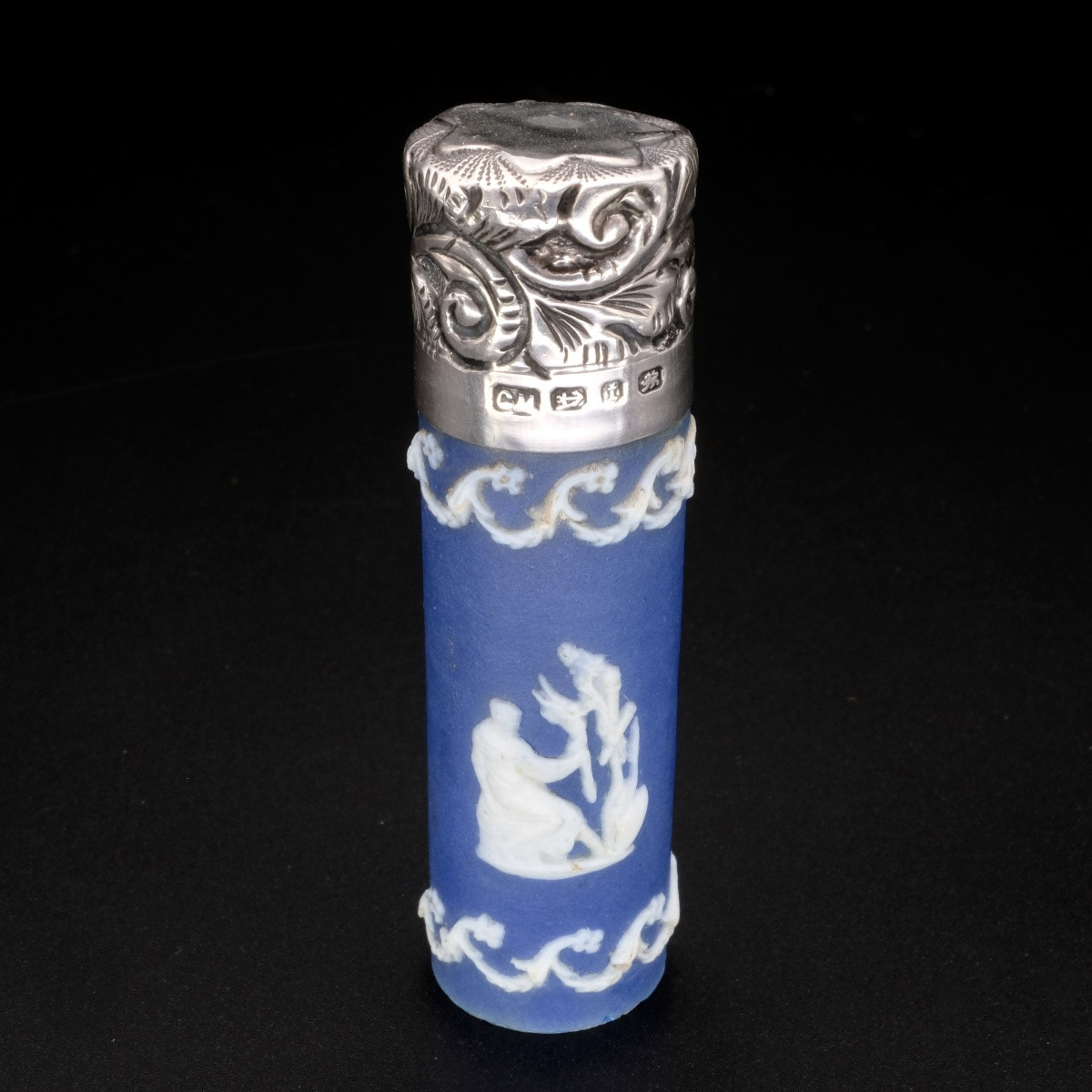 Flacon à sels-parfum argent wedgwood Charles May fin 19ème-photo-2