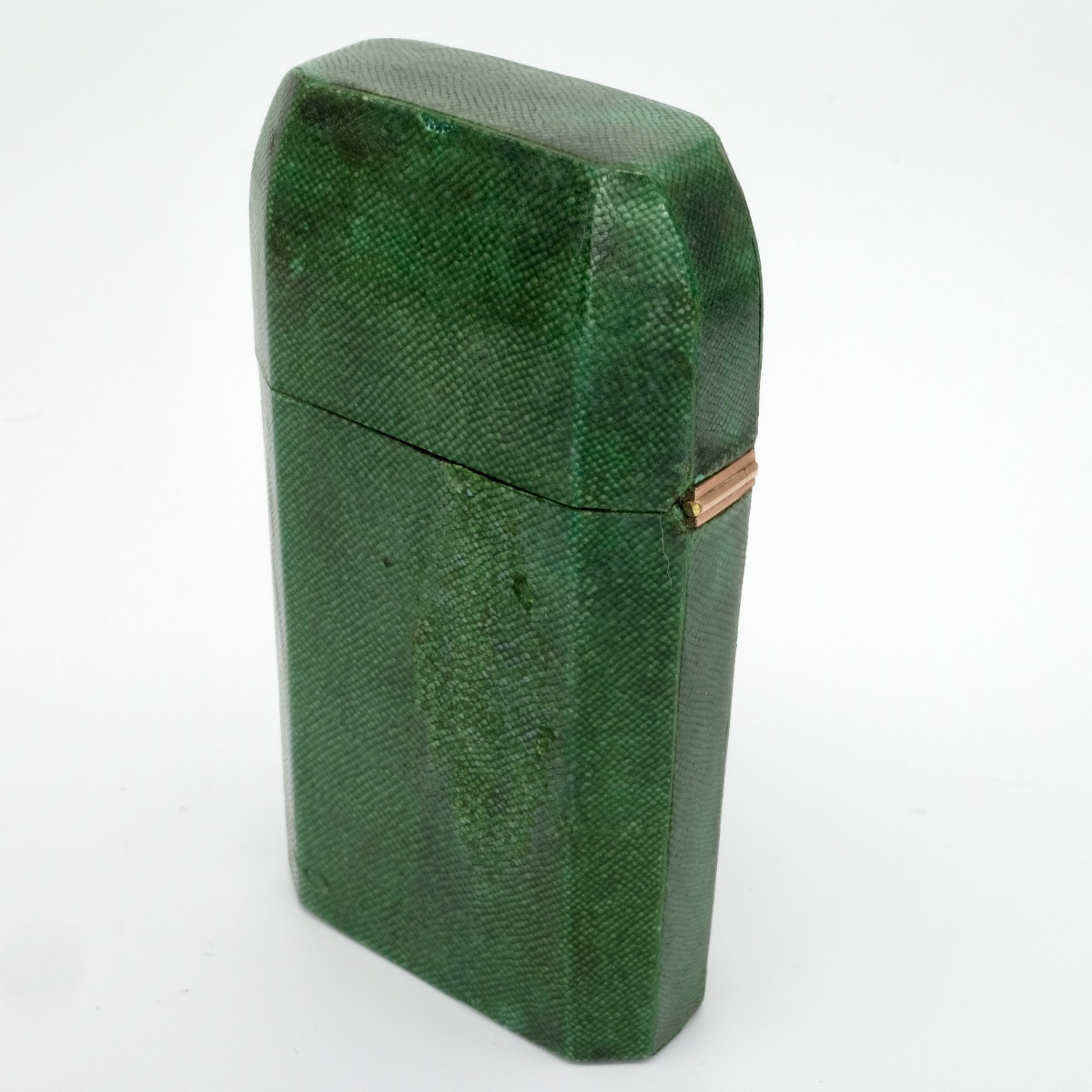 Nécessaire à parfums galuchat 2 flacons cristal et or avec entonnoir 18ème siècle-photo-1