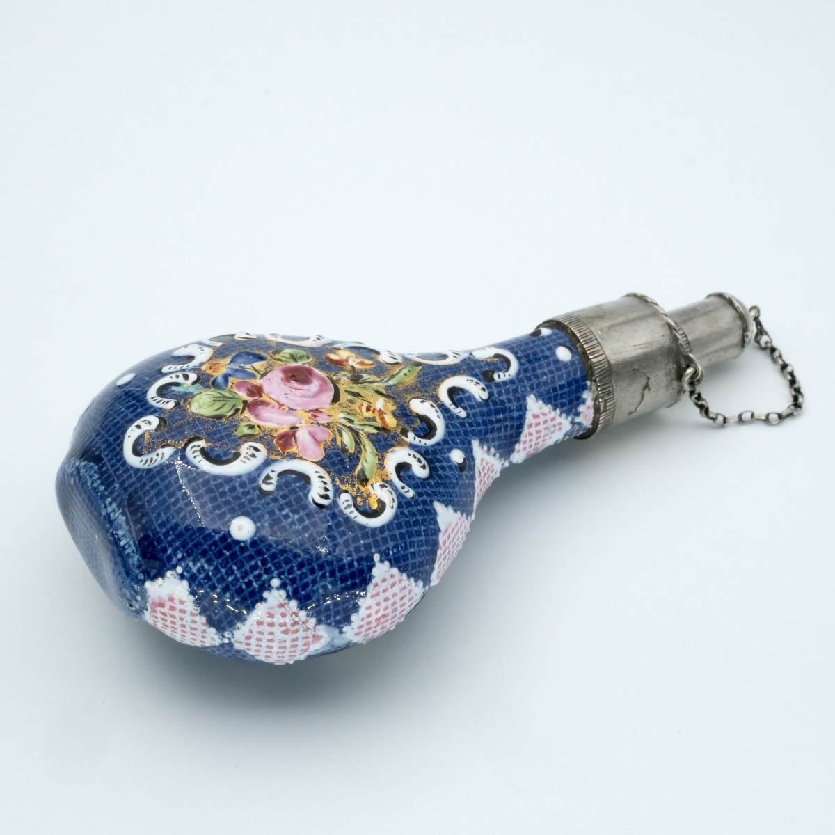 Enamel And Silver Flask With Birds And Bouquets, Louis XV Period-photo-2