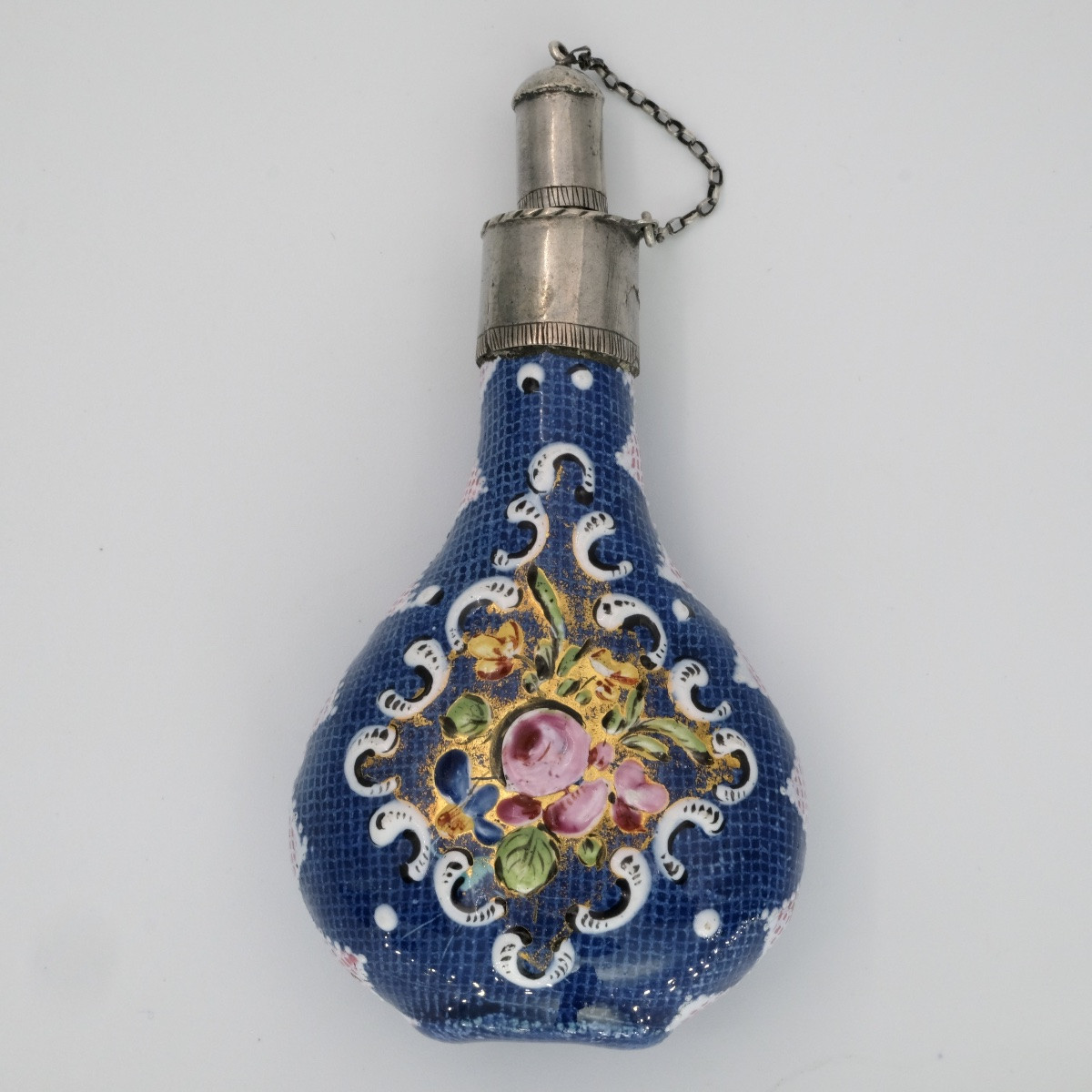 Enamel And Silver Flask With Birds And Bouquets, Louis XV Period-photo-4