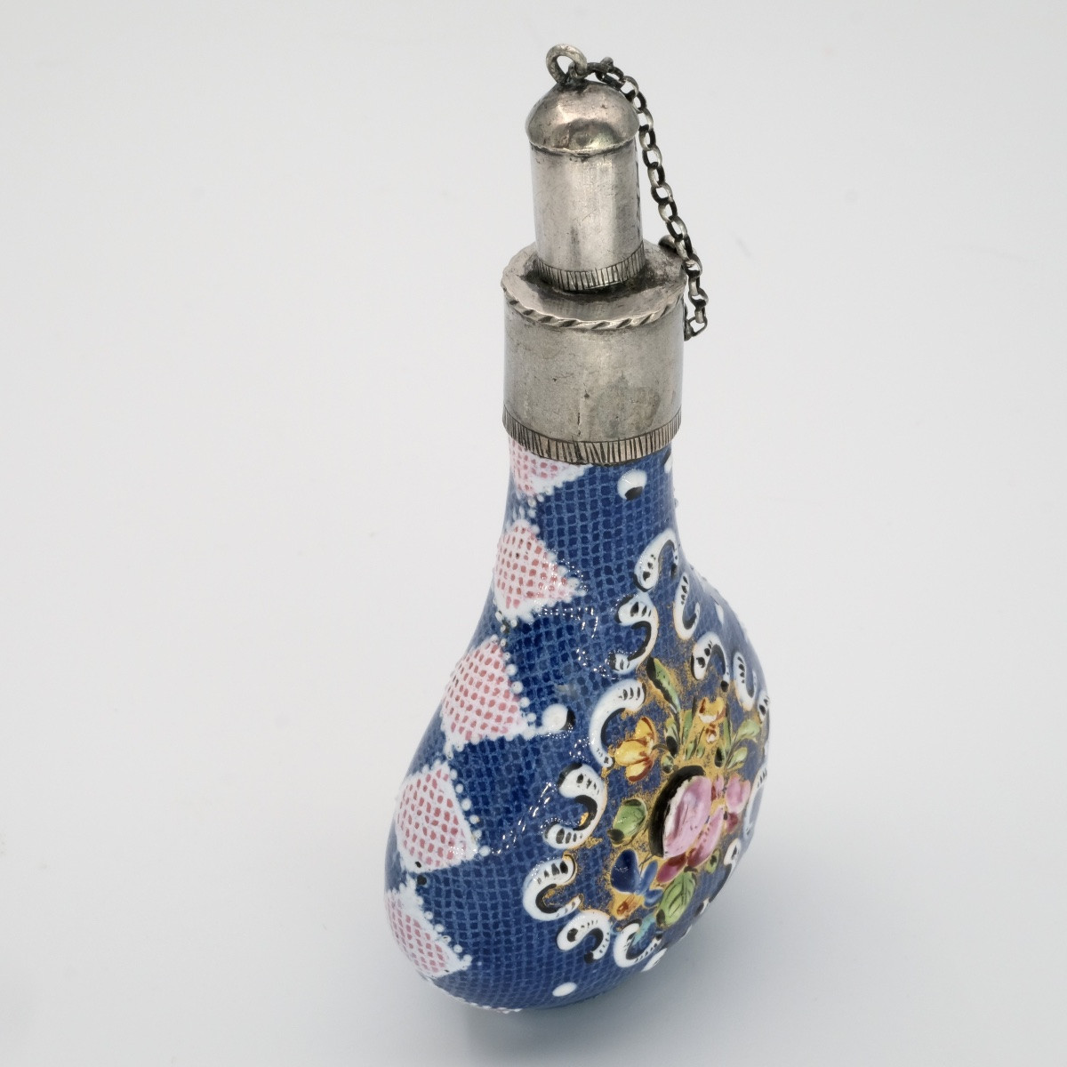 Enamel And Silver Flask With Birds And Bouquets, Louis XV Period-photo-5